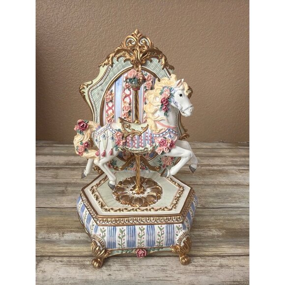 San Francisco Music Box Somerset Carousel Horse Plays Carousel Waltz 1995 w/Box - Picture 6 of 17